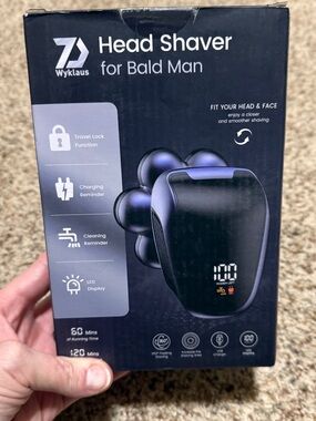 Wyklaus 7D Mens Head & Beard Shaver Electric Bald Razor New in Box